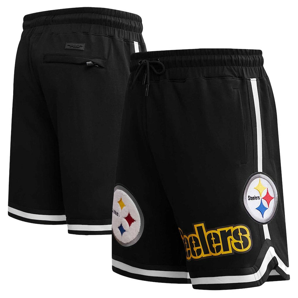 Pittsburgh Steelers Pro Standard Classic Chenille Shorts Black | NFL