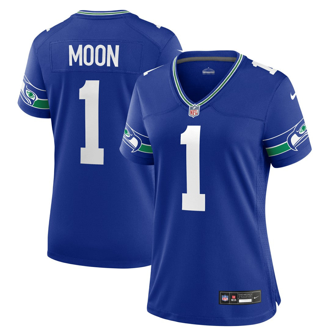 Warren Moon Seattle Seahawks Women's Throwback Retired Player Game Jersey Royal | Nike for Sale