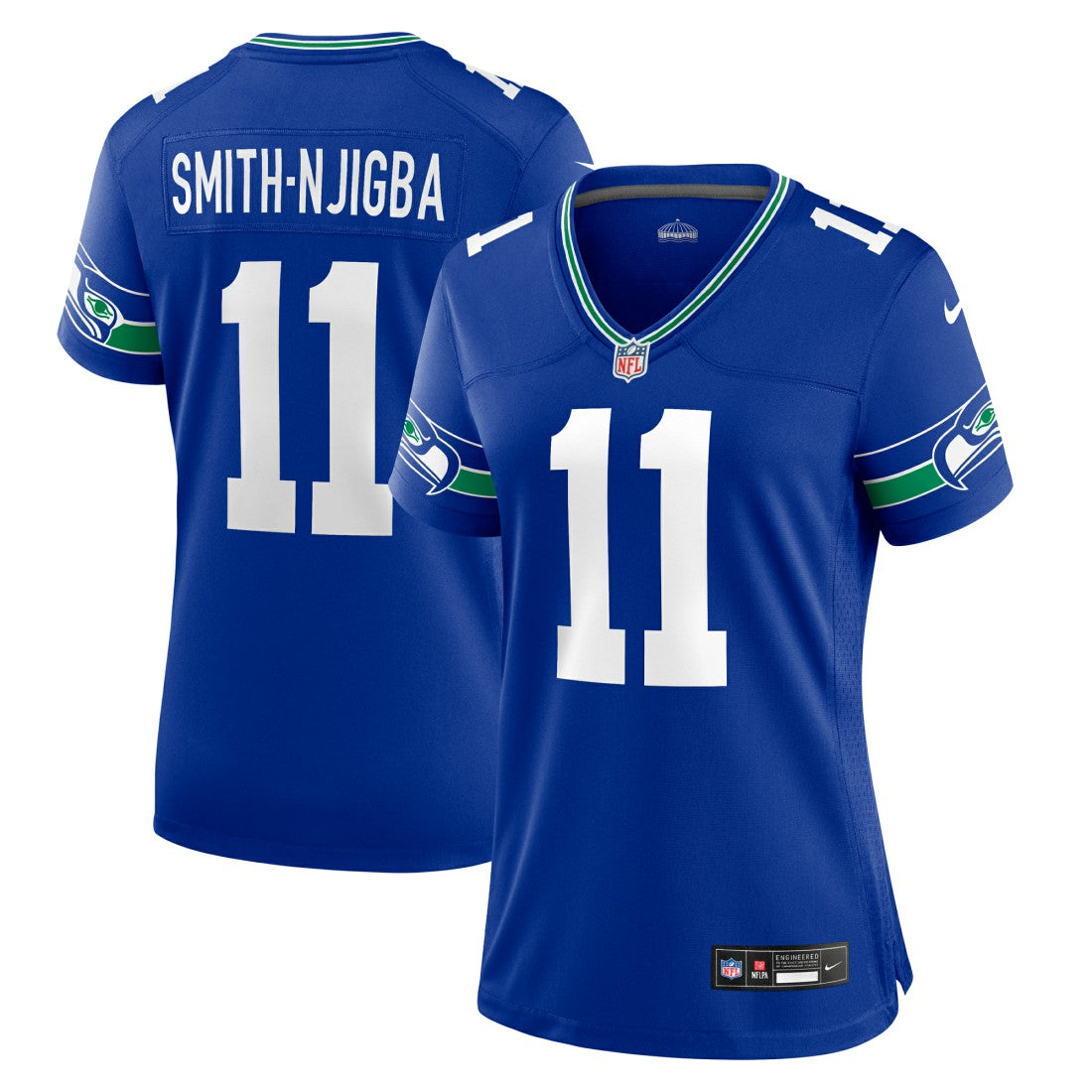 Jaxon Smith-Njigba Seattle Seahawks Women's Throwback Player Game Jersey Royal | Nike for Sale