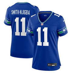 Jaxon Smith-Njigba Seattle Seahawks Women's Throwback Player Game Jersey Royal | Nike for Sale