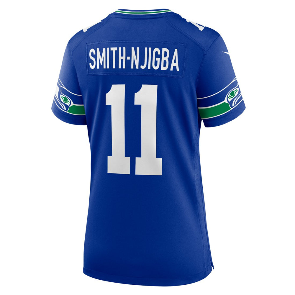 Jaxon Smith-Njigba Seattle Seahawks Women's Throwback Player Game Jersey Royal | Nike for Sale