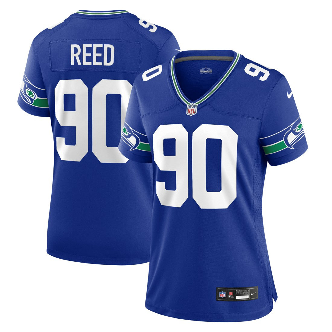 Jarran Reed Seattle Seahawks Women's Throwback Player Game Jersey Royal | Nike for Sale