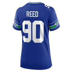 Jarran Reed Seattle Seahawks Women's Throwback Player Game Jersey Royal | Nike for Sale