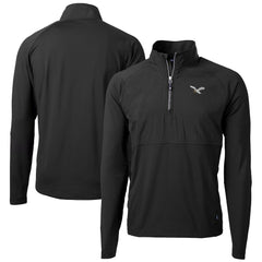 Philadelphia Eagles Cutter & Buck Adapt Eco Knit Hybrid Recycled Quarter-Zip Pullover Jacket Black | NFL