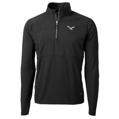 Philadelphia Eagles Cutter & Buck Adapt Eco Knit Hybrid Recycled Quarter-Zip Pullover Jacket Black | NFL