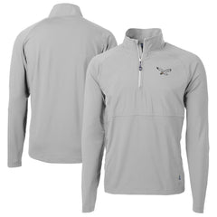 Philadelphia Eagles Cutter & Buck Adapt Eco Knit Hybrid Recycled Quarter-Zip Pullover Jacket Silver | NFL