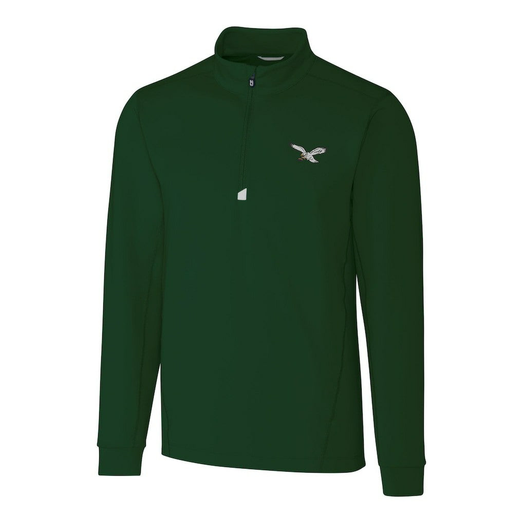 Philadelphia Eagles Cutter & Buck Traverse Stretch Quarter-Zip Pullover Hunter Green | NFL