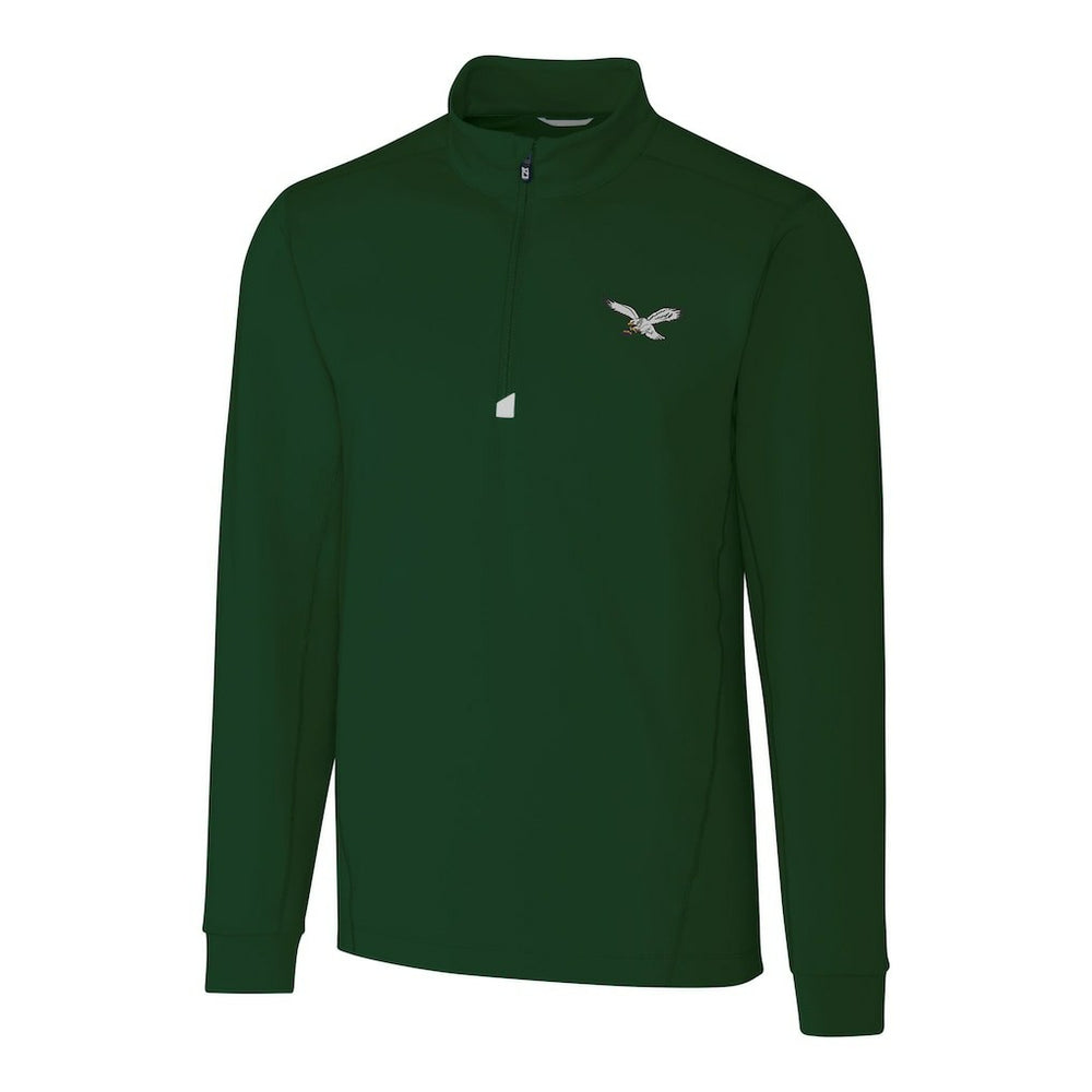 Philadelphia Eagles Cutter & Buck Traverse Stretch Quarter-Zip Pullover Hunter Green | NFL