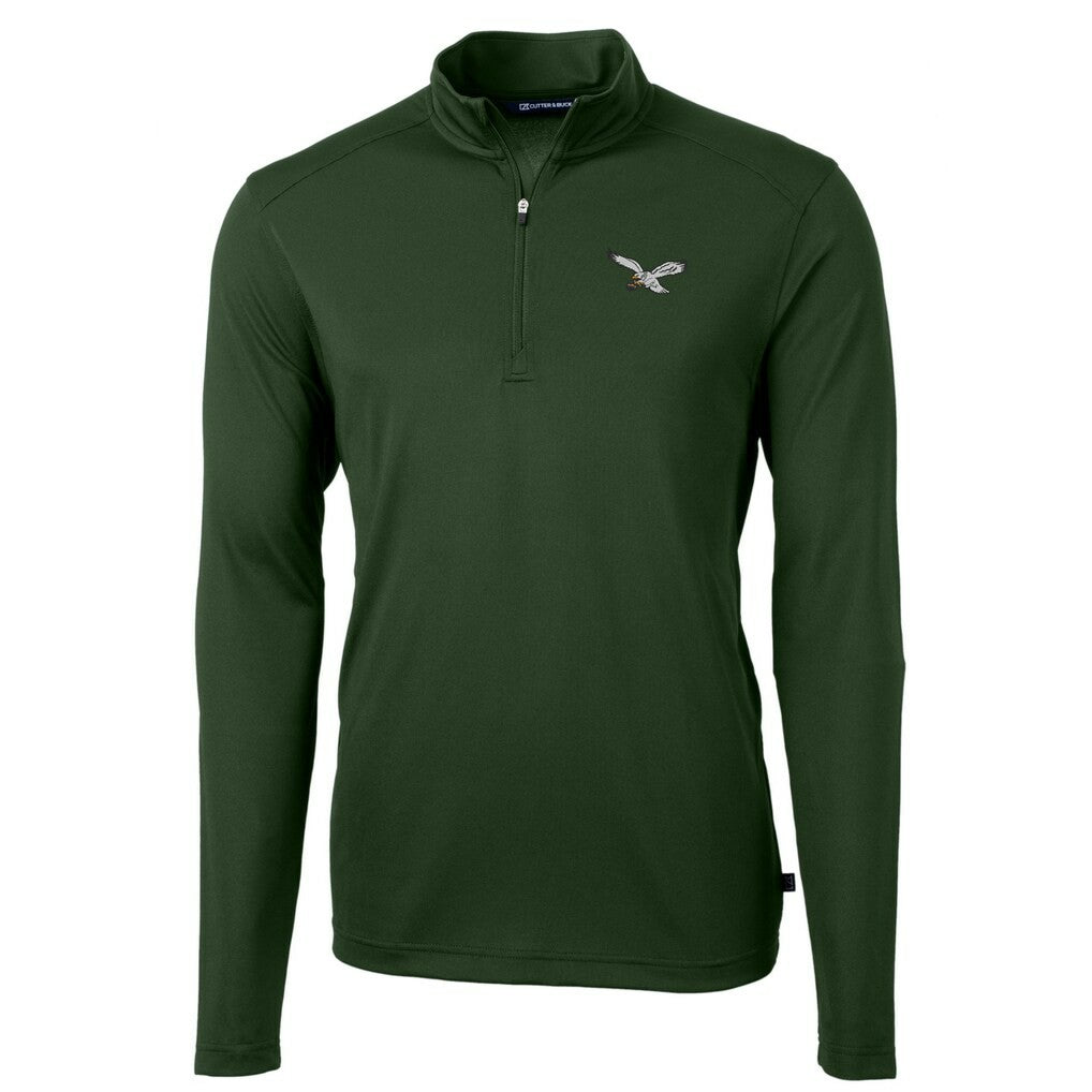 Philadelphia Eagles Cutter & Buck Virtue Eco Pique Recycled Quarter-Zip Pullover Hunter Green | NFL