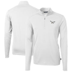 Philadelphia Eagles Cutter & Buck Virtue Eco Pique Recycled Quarter-Zip Pullover White | NFL