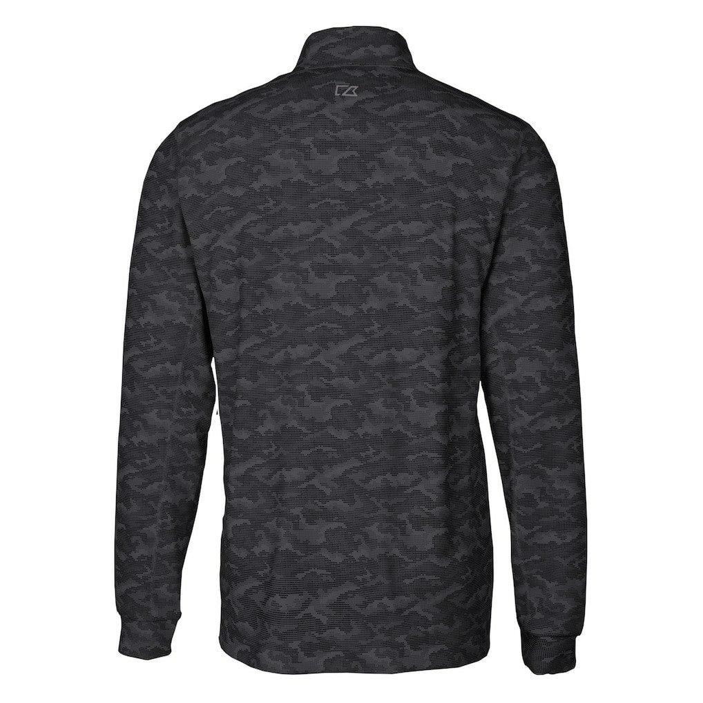 Philadelphia Eagles Cutter & Buck Traverse Camo Print Stretch Quarter-Zip Pullover Black | NFL