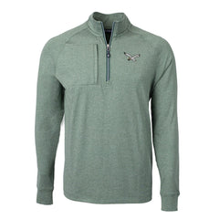 Philadelphia Eagles Cutter & Buck Adapt Eco Knit Heathered Recycled Quarter-Zip Pullover Heather Green | NFL