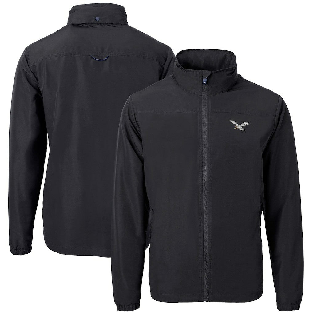Philadelphia Eagles Cutter & Buck Charter Eco Recycled Full-Zip Jacket Black | NFL