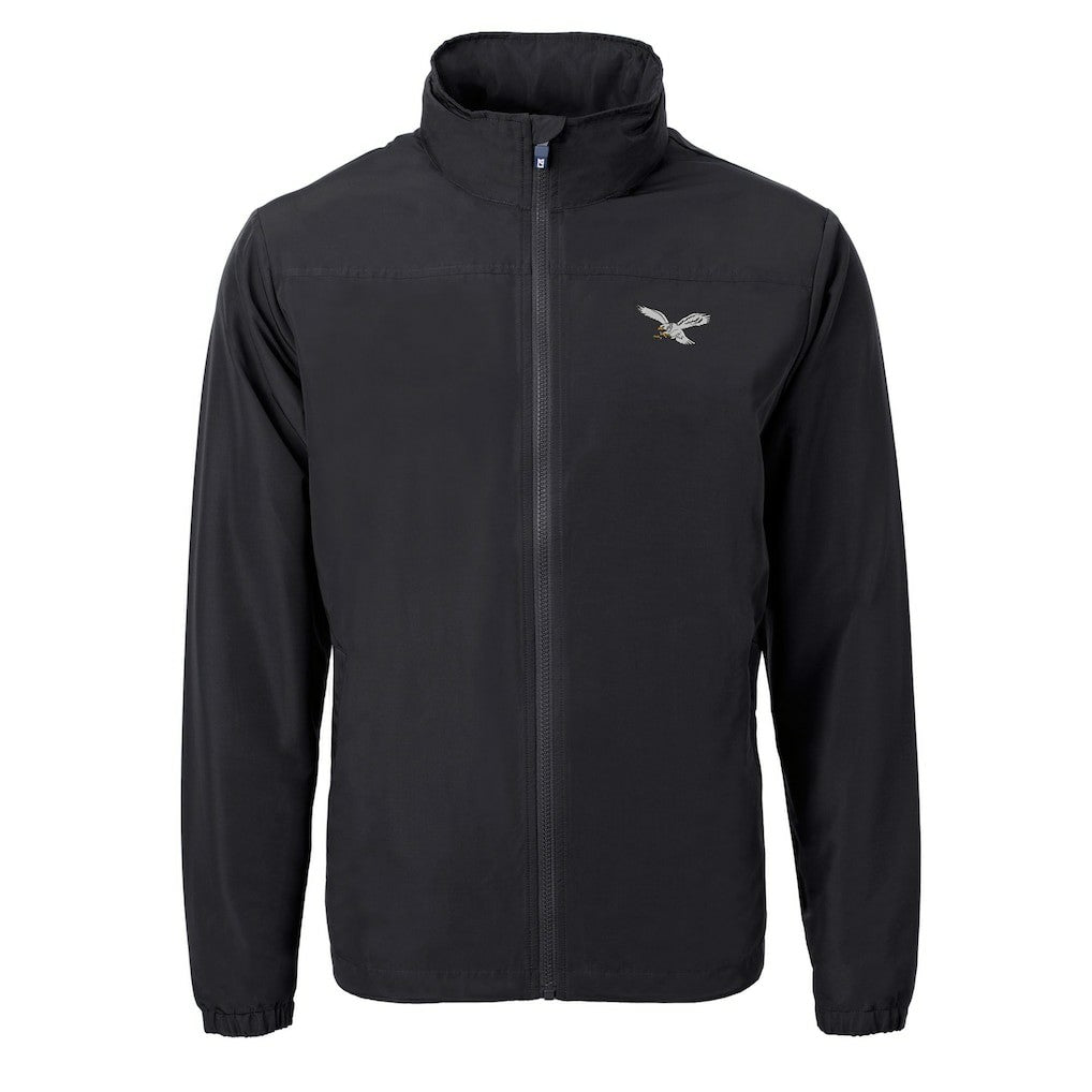 Philadelphia Eagles Cutter & Buck Charter Eco Recycled Full-Zip Jacket Black | NFL