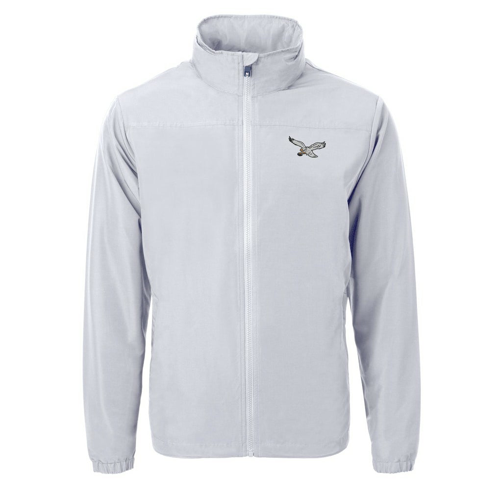 Philadelphia Eagles Cutter & Buck Charter Eco Recycled Full-Zip Jacket Silver | NFL