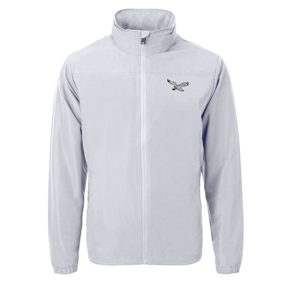 Philadelphia Eagles Cutter & Buck Charter Eco Recycled Full-Zip Jacket Silver | NFL