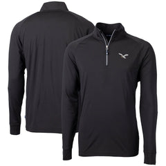 Philadelphia Eagles Cutter & Buck Eco Knit Stretch Recycled Quarter-Zip Pullover Black | NFL