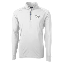 Philadelphia Eagles Cutter & Buck Eco Knit Stretch Recycled Quarter-Zip Pullover White | NFL