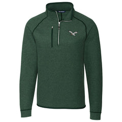 Philadelphia Eagles Cutter & Buck Mainsail Sweater-Knit Half-Zip Pullover Jacket Heather Green | NFL