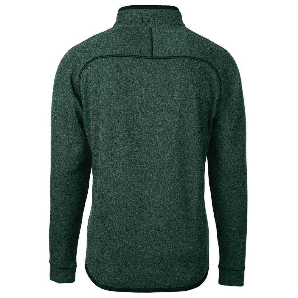 Philadelphia Eagles Cutter & Buck Mainsail Sweater-Knit Half-Zip Pullover Jacket Heather Green | NFL