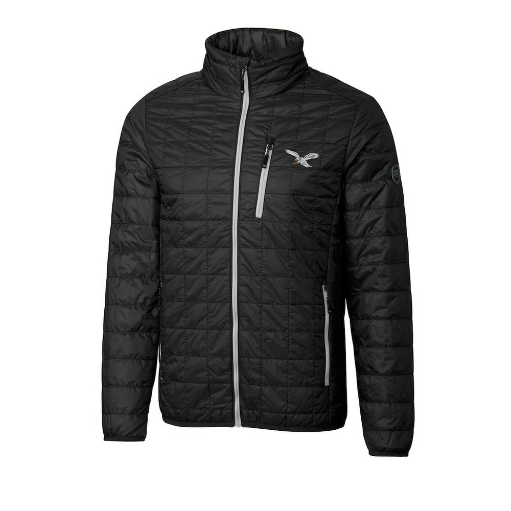 Philadelphia Eagles Cutter & Buck Rainier PrimaLoft Eco Insulated Full-Zip Puffer Jacket Black | NFL