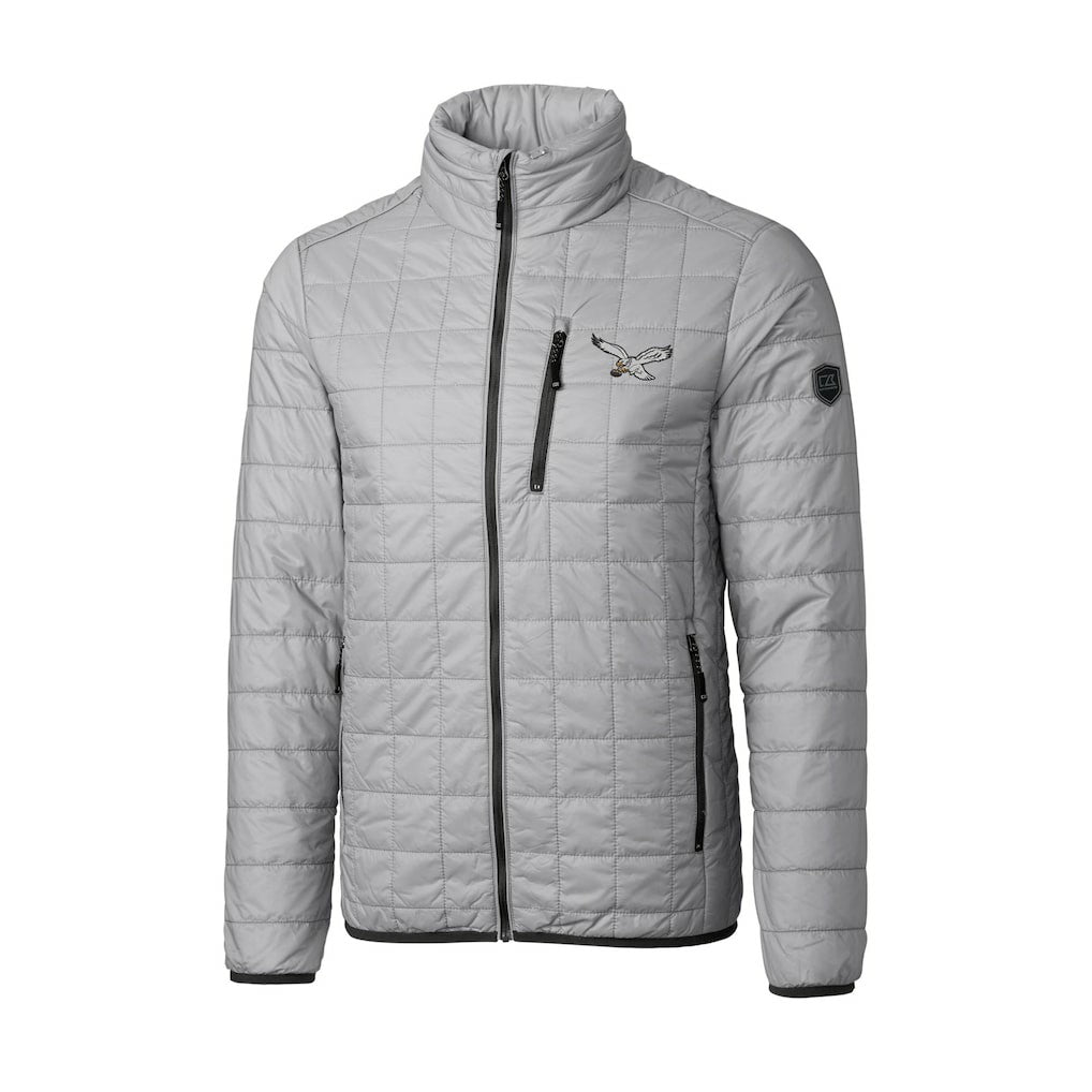 Philadelphia Eagles Cutter & Buck Rainier PrimaLoft Eco Insulated Full-Zip Puffer Jacket Silver | NFL