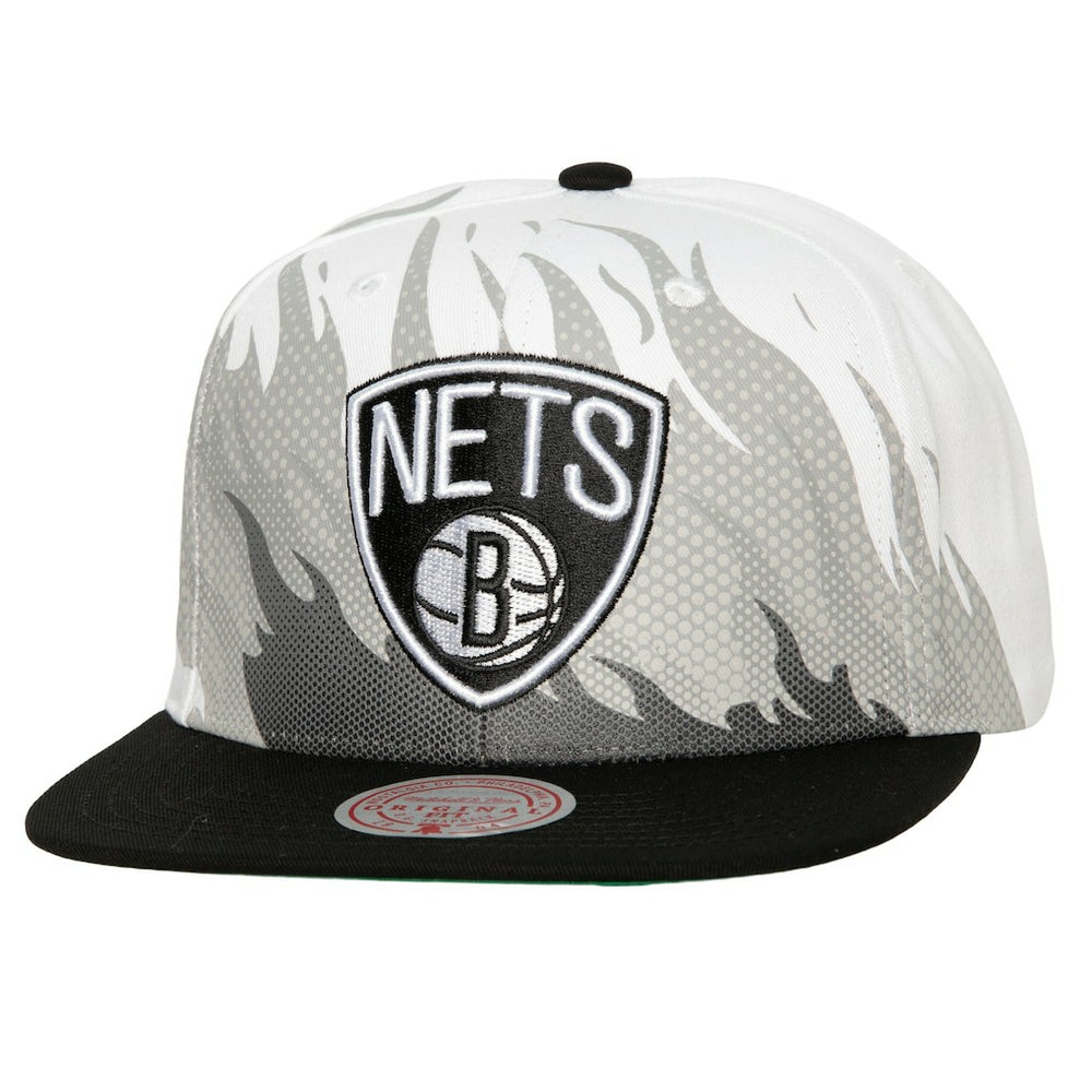 Brooklyn Nets Hot Fire Snapback Hat White - NBA
