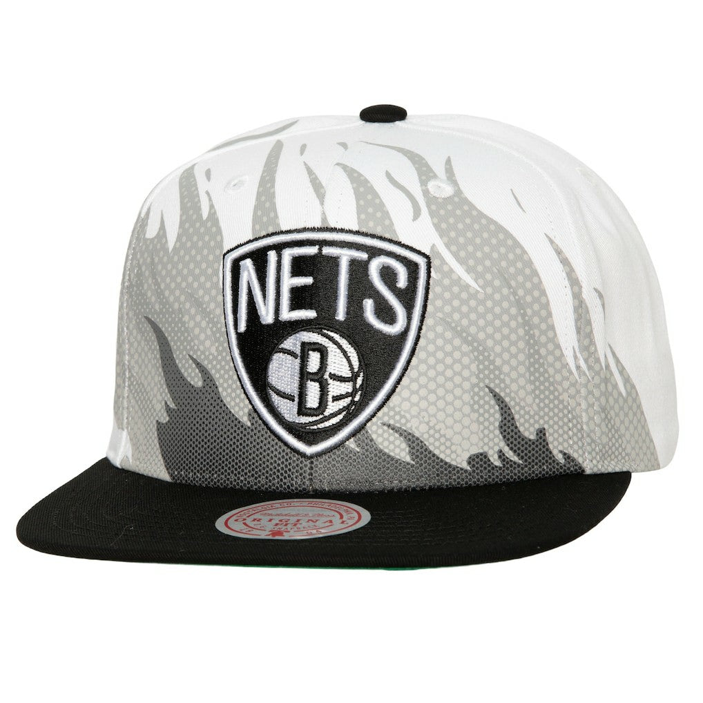 Brooklyn Nets Hot Fire Snapback Hat White - NBA