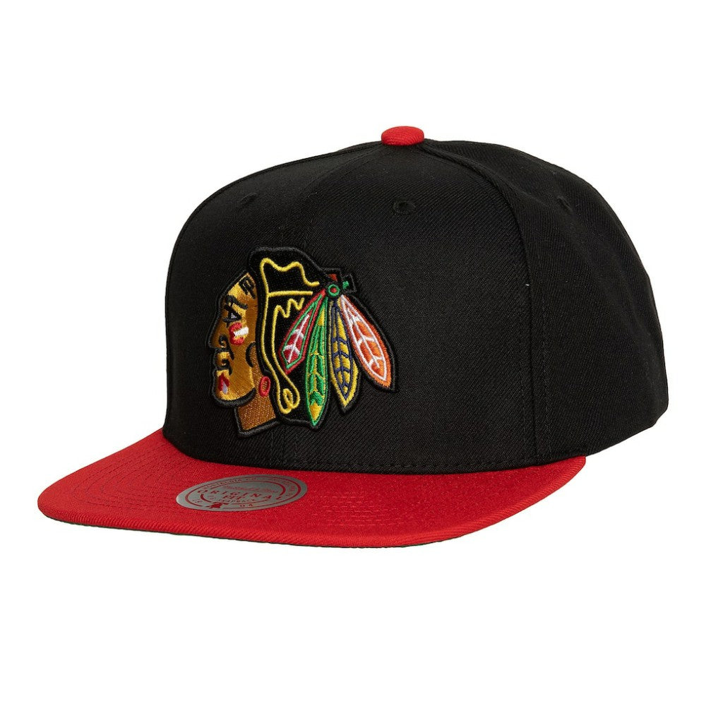 Chicago Blackhawks Mitchell & Ness Core Team Ground 2.0 Snapback Hat - Black - NHL