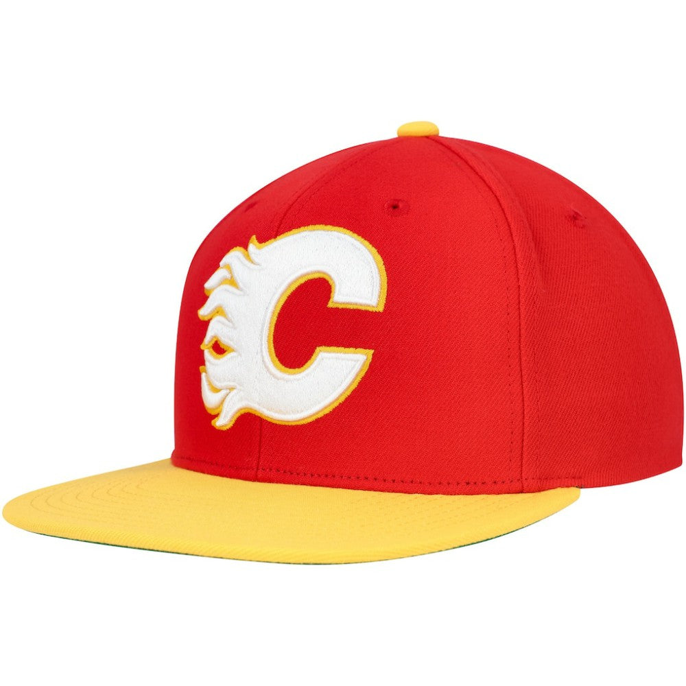Calgary Flames Mitchell & Ness Core Team Ground 2.0 Snapback Hat - Red - NHL