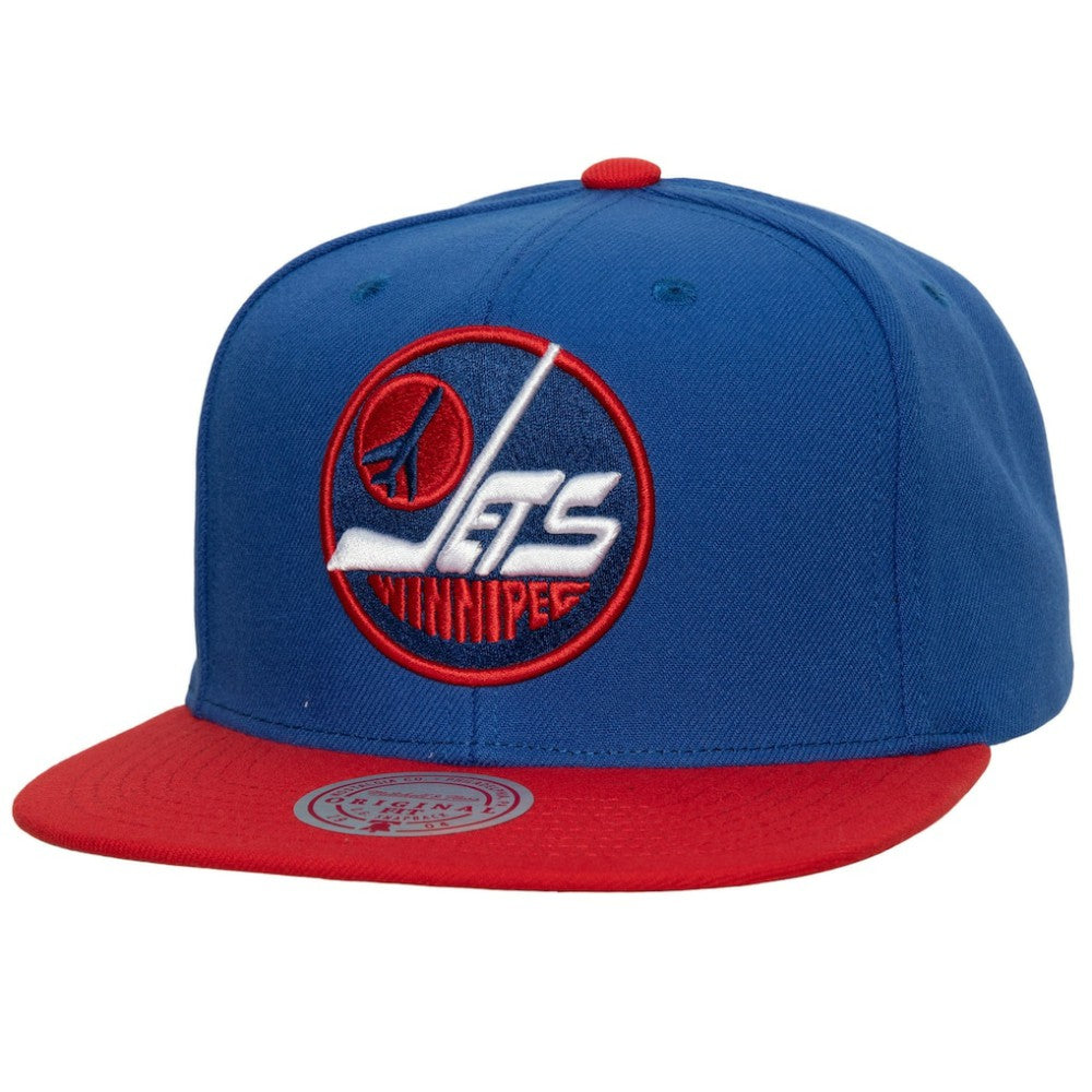 Winnipeg Jets Mitchell & Ness Core Team Ground 2.0 Snapback Hat - Blue - NHL