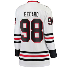 Connor Bedard Chicago Blackhawks Fanatics Women's Away Breakaway Jersey - White - NHL