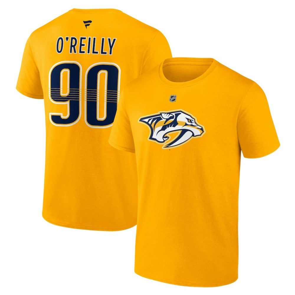 Ryan O'Reilly Nashville Predators Fanatics Authentic Stack Name & Number T-Shirt - Gold - NHL