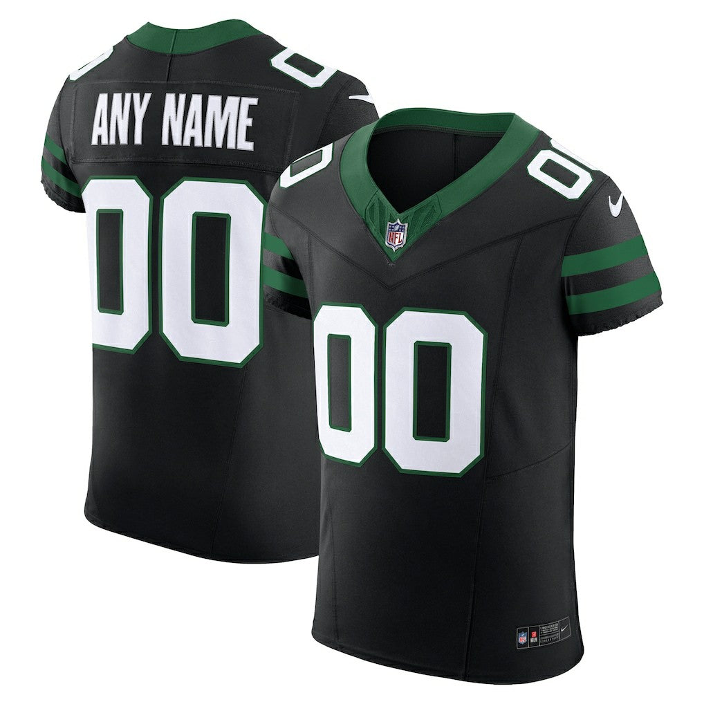 New York Jets Alternate Vapor F.U.S.E. Elite Custom Jersey Legacy Black | Nike for Sale