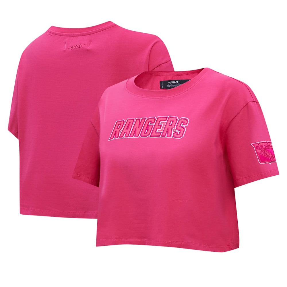 New York Rangers Pro Standard Women's Triple Pink Cropped Boxy T-Shirt - NHL