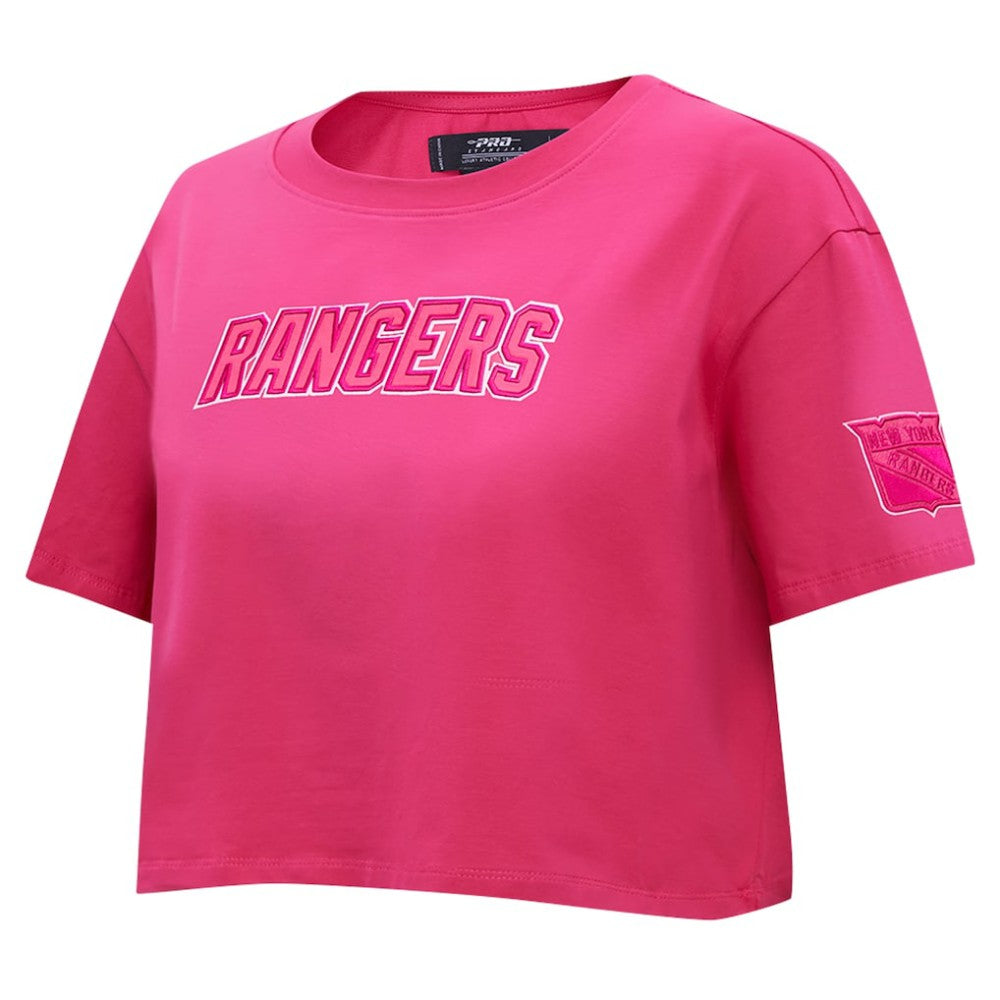 New York Rangers Pro Standard Women's Triple Pink Cropped Boxy T-Shirt - NHL