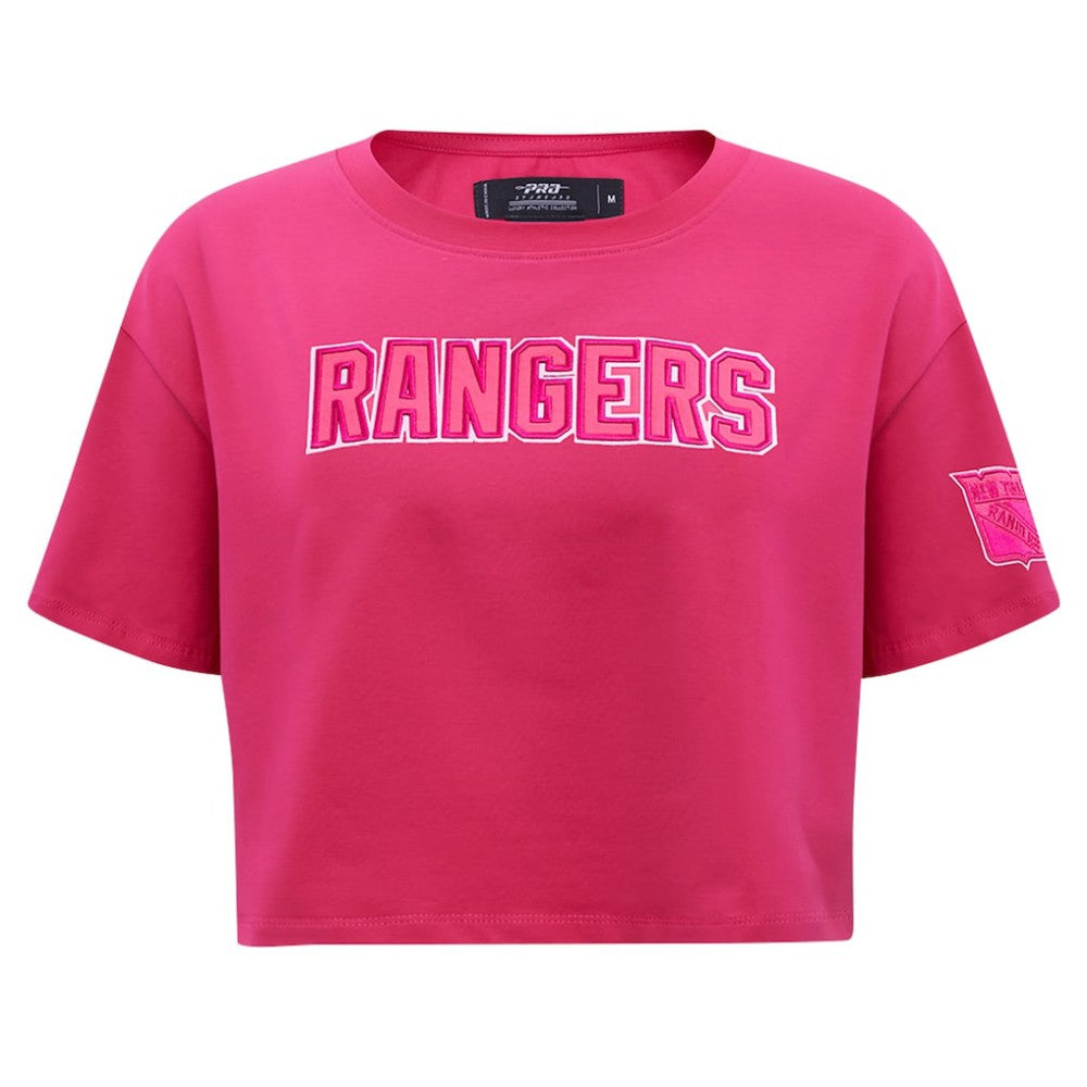 New York Rangers Pro Standard Women's Triple Pink Cropped Boxy T-Shirt - NHL
