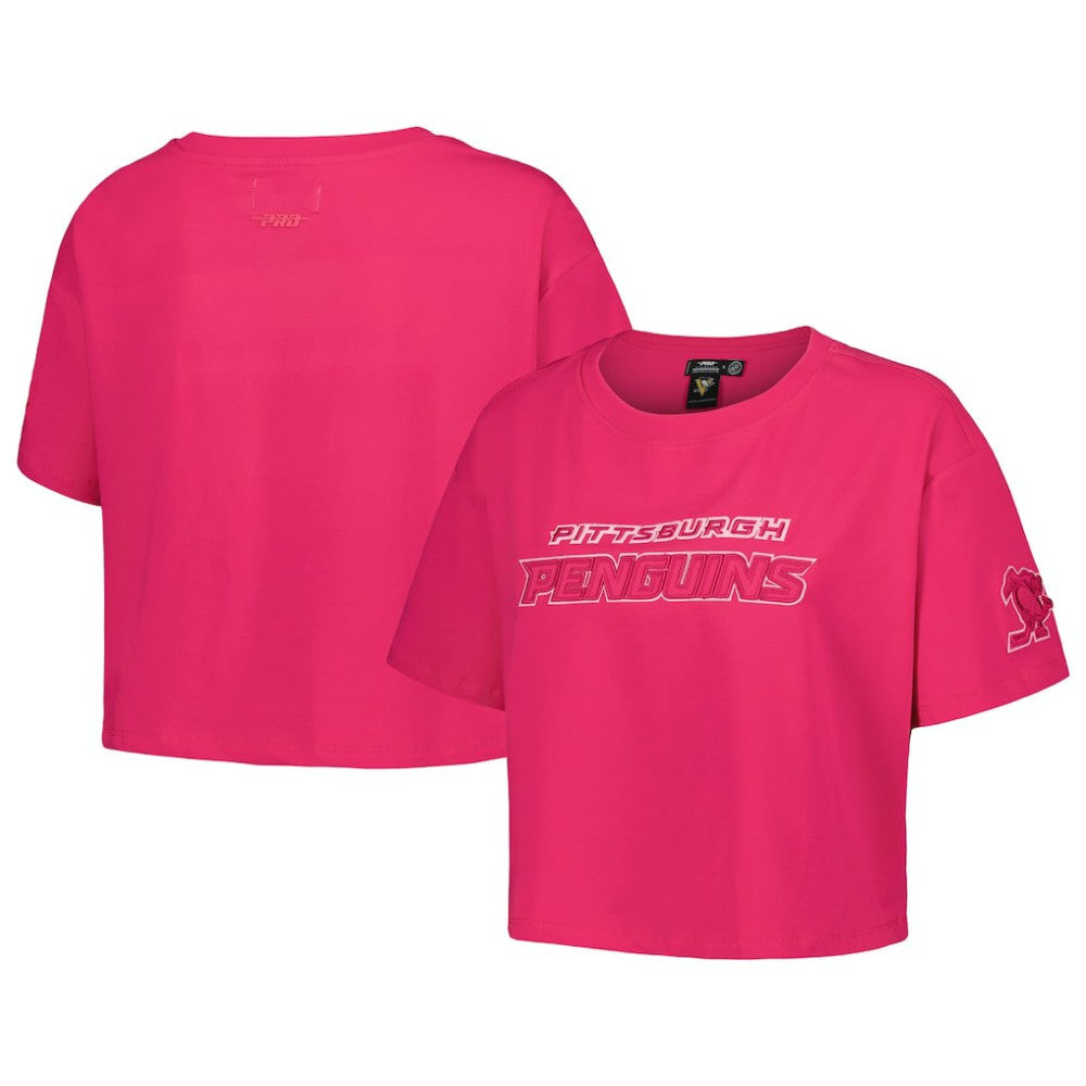 Pittsburgh Penguins Pro Standard Women's Triple Pink Cropped Boxy T-Shirt - NHL