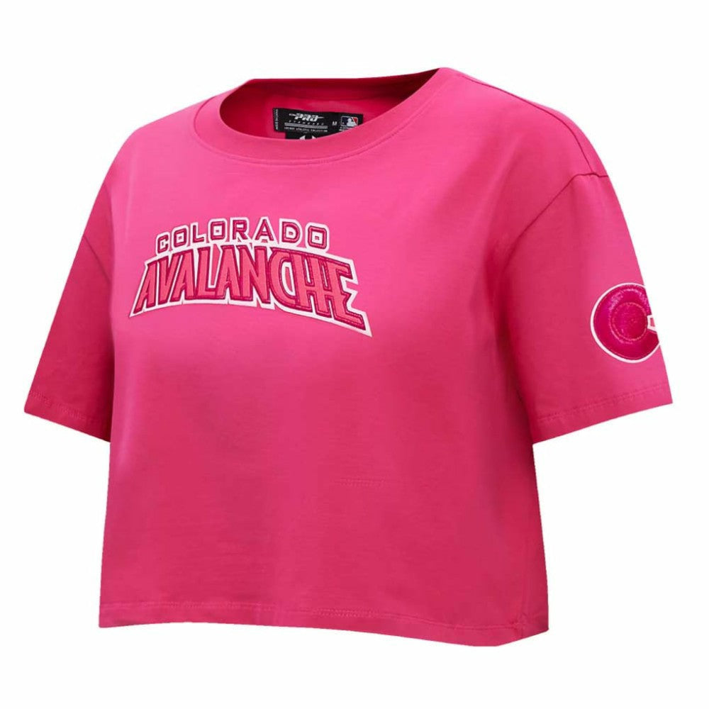 Colorado Avalanche Pro Standard Women's Triple Pink Cropped Boxy T-Shirt - NHL