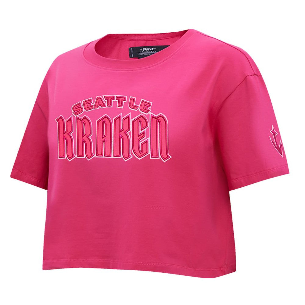 Seattle Kraken Pro Standard Women's Triple Pink Cropped Boxy T-Shirt - NHL