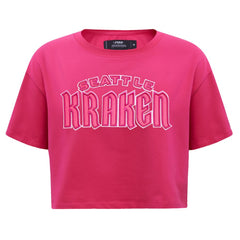 Seattle Kraken Pro Standard Women's Triple Pink Cropped Boxy T-Shirt - NHL