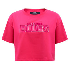 St. Louis Blues Pro Standard Women's Triple Pink Cropped Boxy T-Shirt - NHL