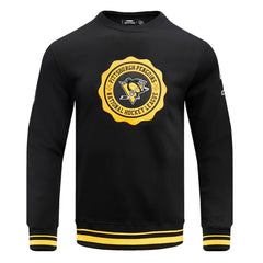 Pittsburgh Penguins Pro Standard Crest Emblem Pullover Sweatshirt - Black - NHL