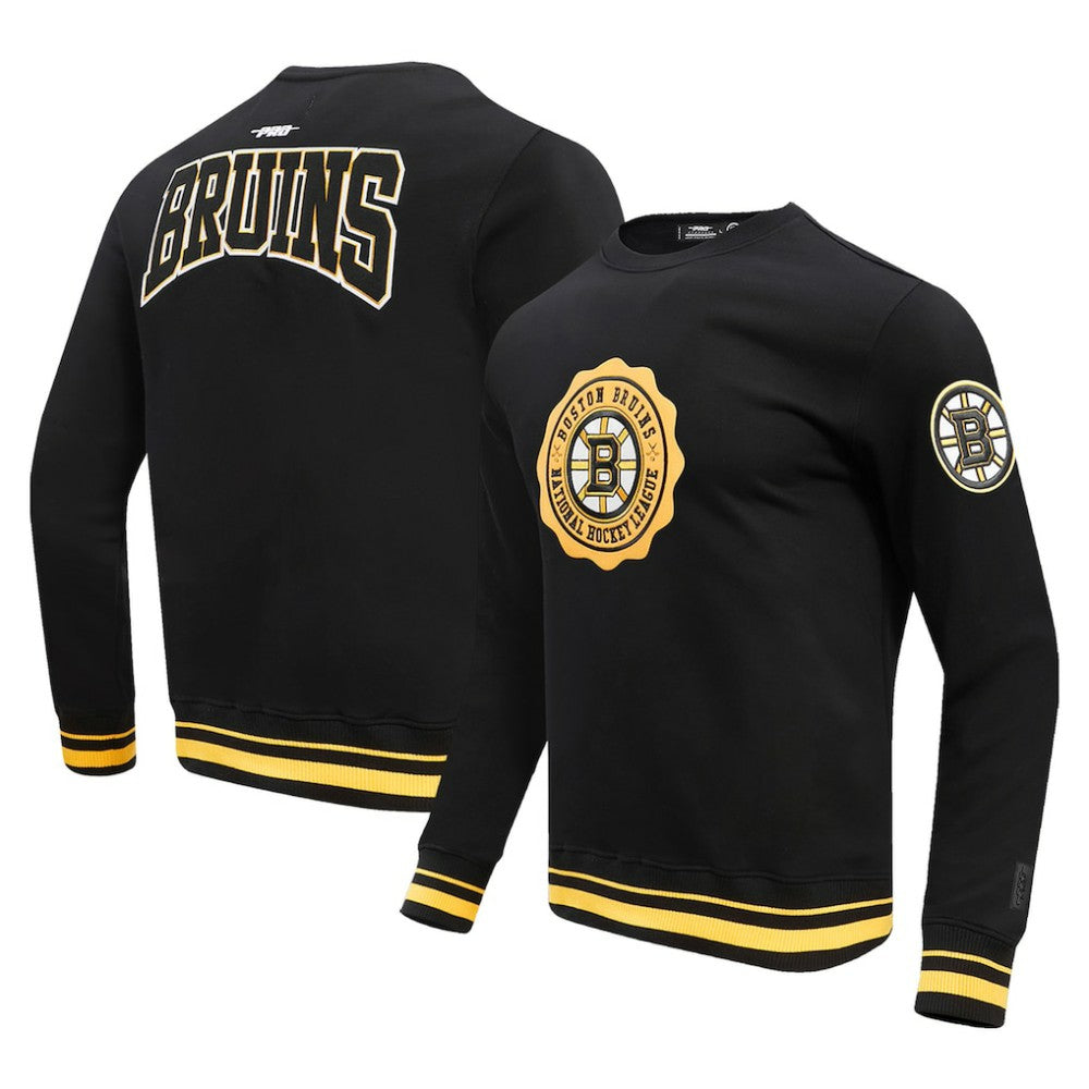 Boston Bruins Pro Standard Crest Emblem Pullover Sweatshirt - Black - NHL