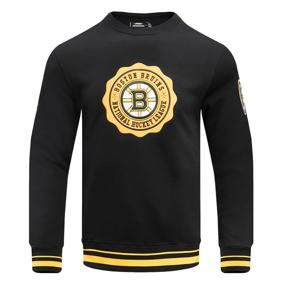 Boston Bruins Pro Standard Crest Emblem Pullover Sweatshirt - Black - NHL