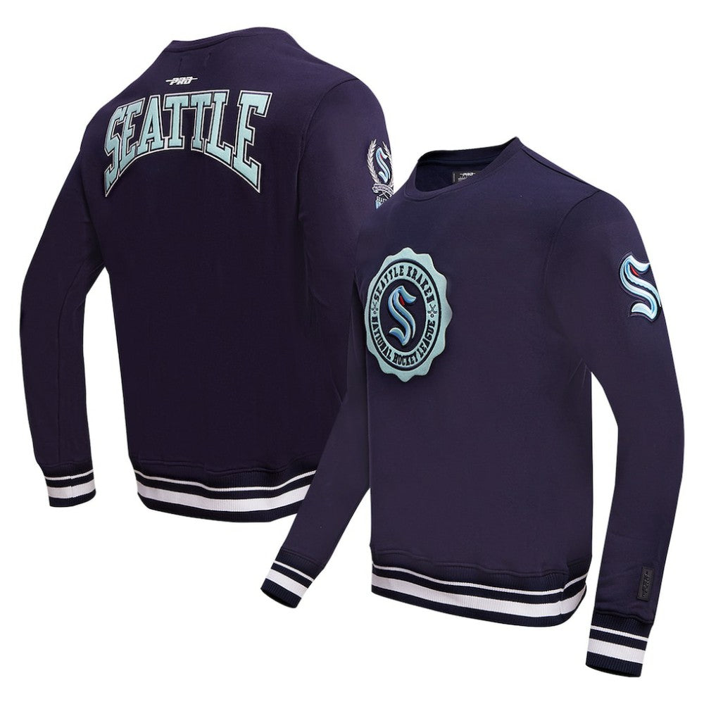 Seattle Kraken Pro Standard Crest Emblem Pullover Sweatshirt - Deep Sea Blue - NHL