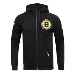 Boston Bruins Pro Standard Classic Chenille Full-Zip Hoodie Jacket - Black - NHL