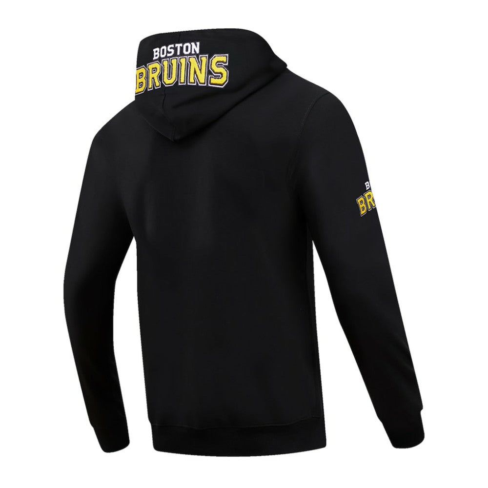 Boston Bruins Pro Standard Classic Chenille Full-Zip Hoodie Jacket - Black - NHL