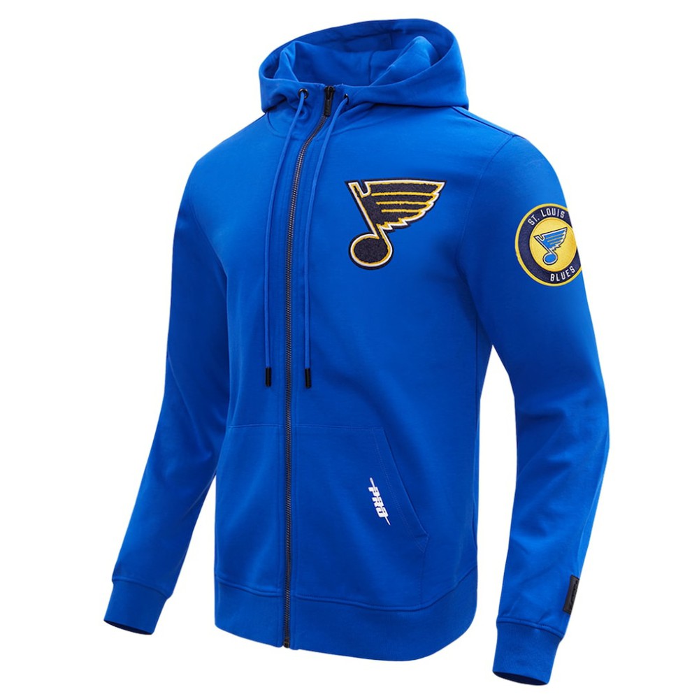 St. Louis Blues Pro Standard Classic Chenille Full-Zip Hoodie Jacket - Blue - NHL