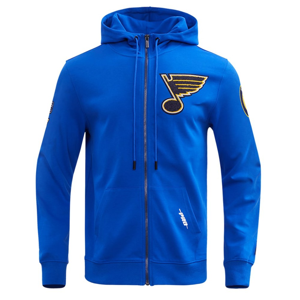 St. Louis Blues Pro Standard Classic Chenille Full-Zip Hoodie Jacket - Blue - NHL